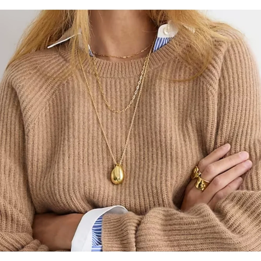 31. J.Crew Ribbed cashmere oversized crewneck sweater - Picture 2 of 6